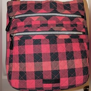 VERA BRADLEY GARNET BUFFALO CHECK CROSSBODY BAG